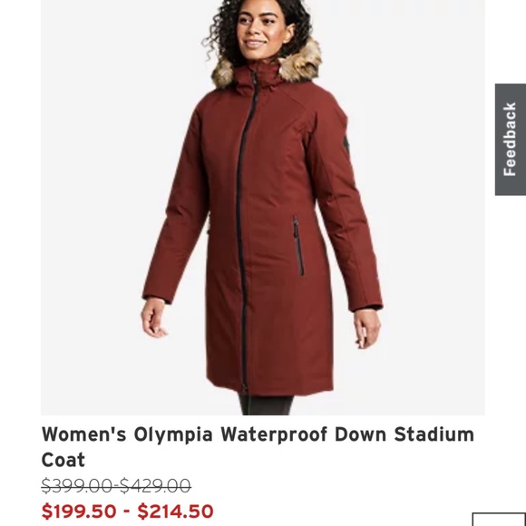 Eddie Bauer Women's Olympia Waterproof Down Stadium Coat - Picture 1 of 8
